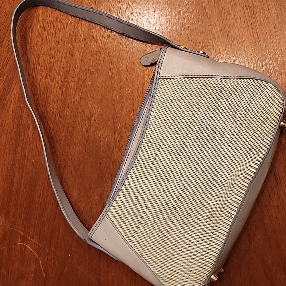 Monsac vintage leather and linen beauty!!! In really good condition!
